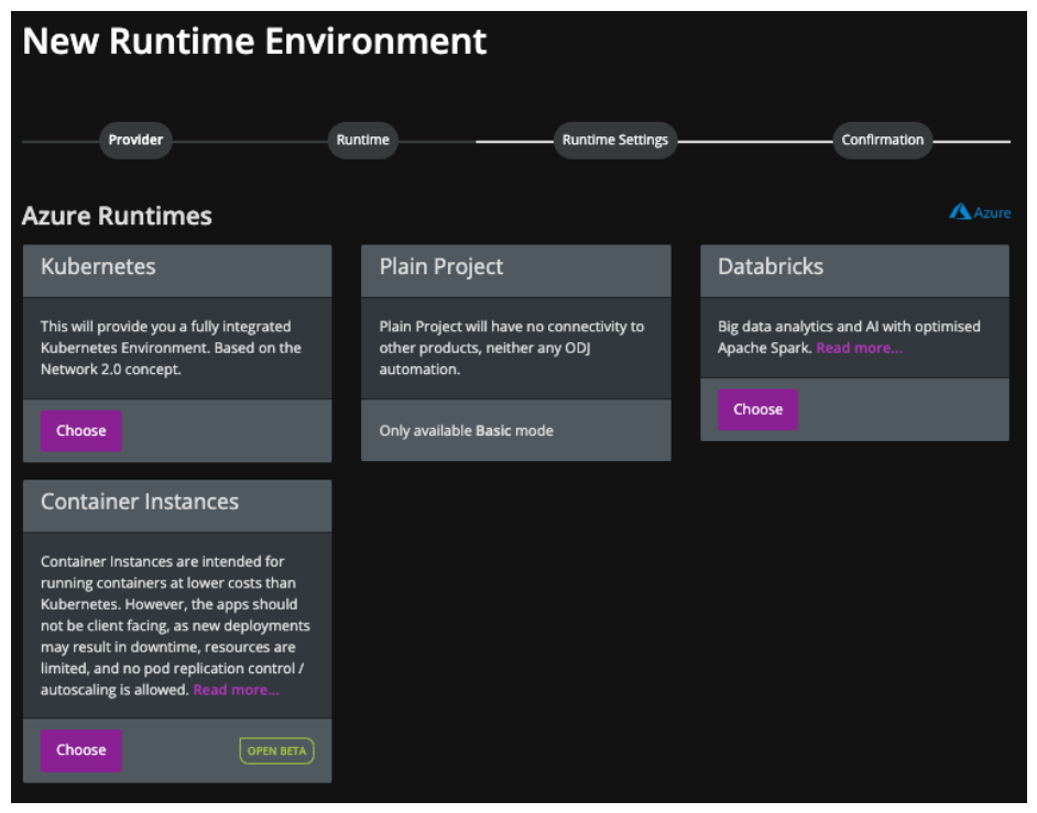 Azure Runtime&#39;s