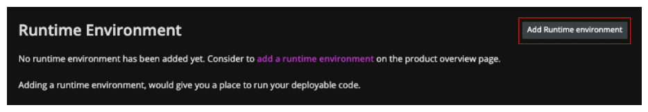 Add a Runtime Environment