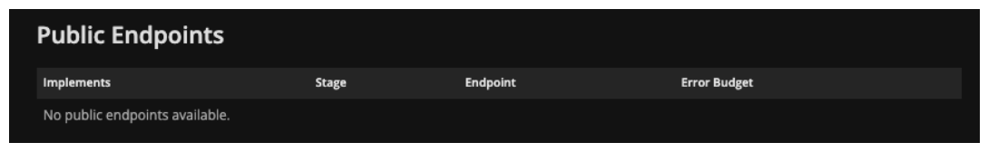 Component Overview Public Endpoints