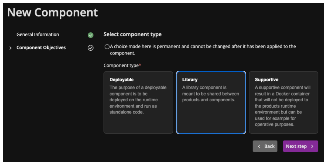 Component Wizard Component Objectives Component Types Library